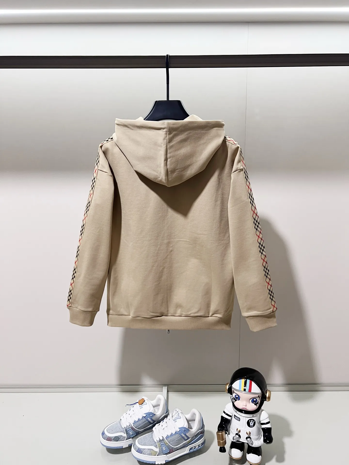 Check-Trim Embroidered Zip-Up Hoodie D20021355 — view 2