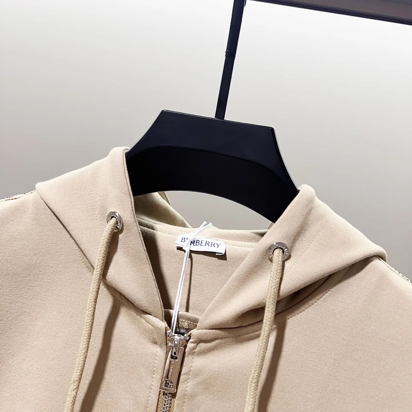 Check-Trim Embroidered Zip-Up Hoodie D20021355 — view 3