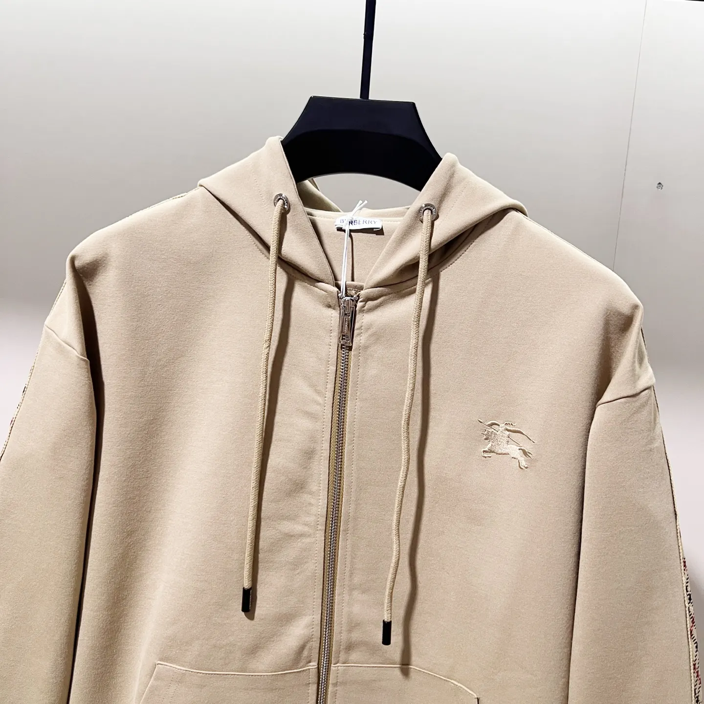 Check-Trim Embroidered Zip-Up Hoodie D20021355 — view 4