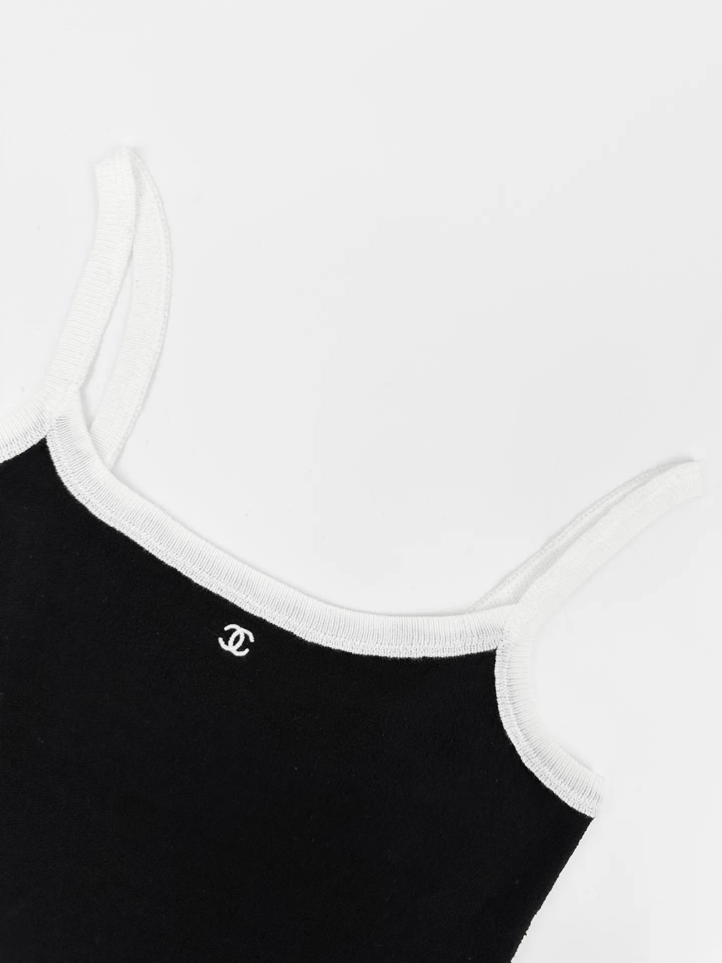 Contrast-Trim Embroidered Knit Camisole D20021158 — view 3