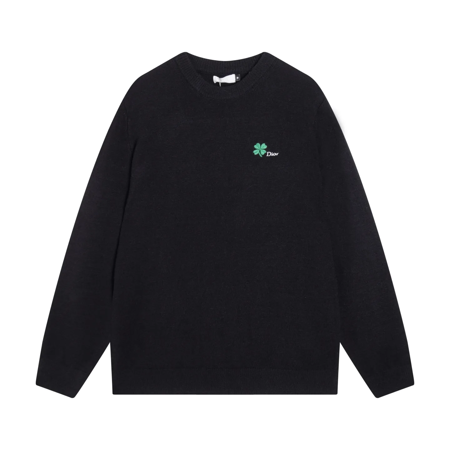 Four-Leaf Clover Embroidered Wool Sweater D20023360