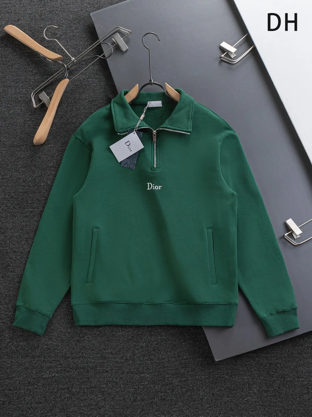 Logo-Embroidered Quarter-Zip Cotton Sweatshirt D20024130