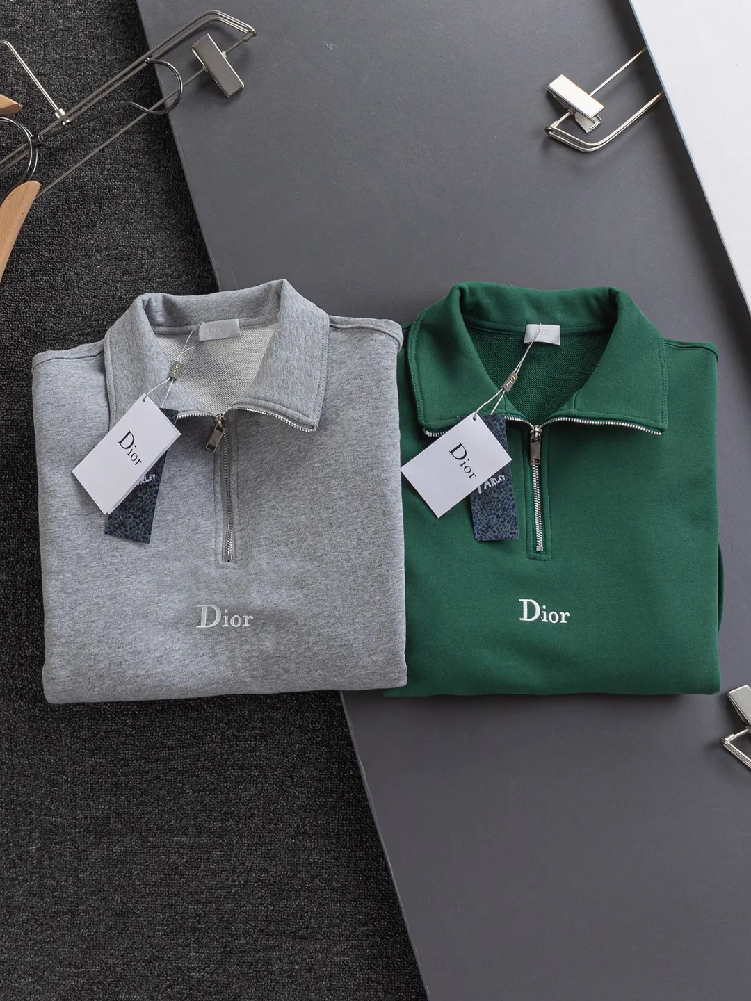 Logo-Embroidered Quarter-Zip Cotton Sweatshirt D20024130 — view 2