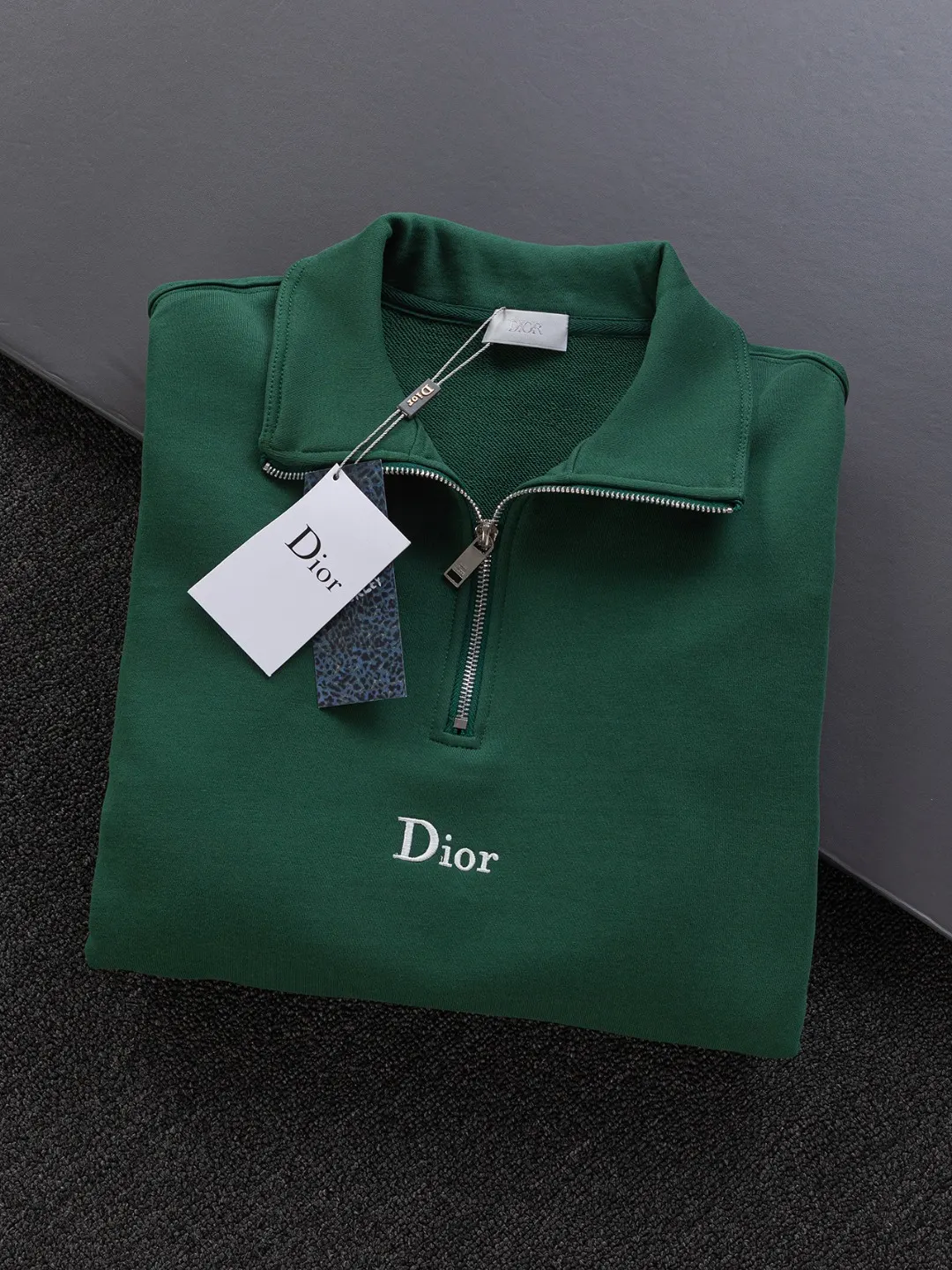 Logo-Embroidered Quarter-Zip Cotton Sweatshirt D20024130 — view 3