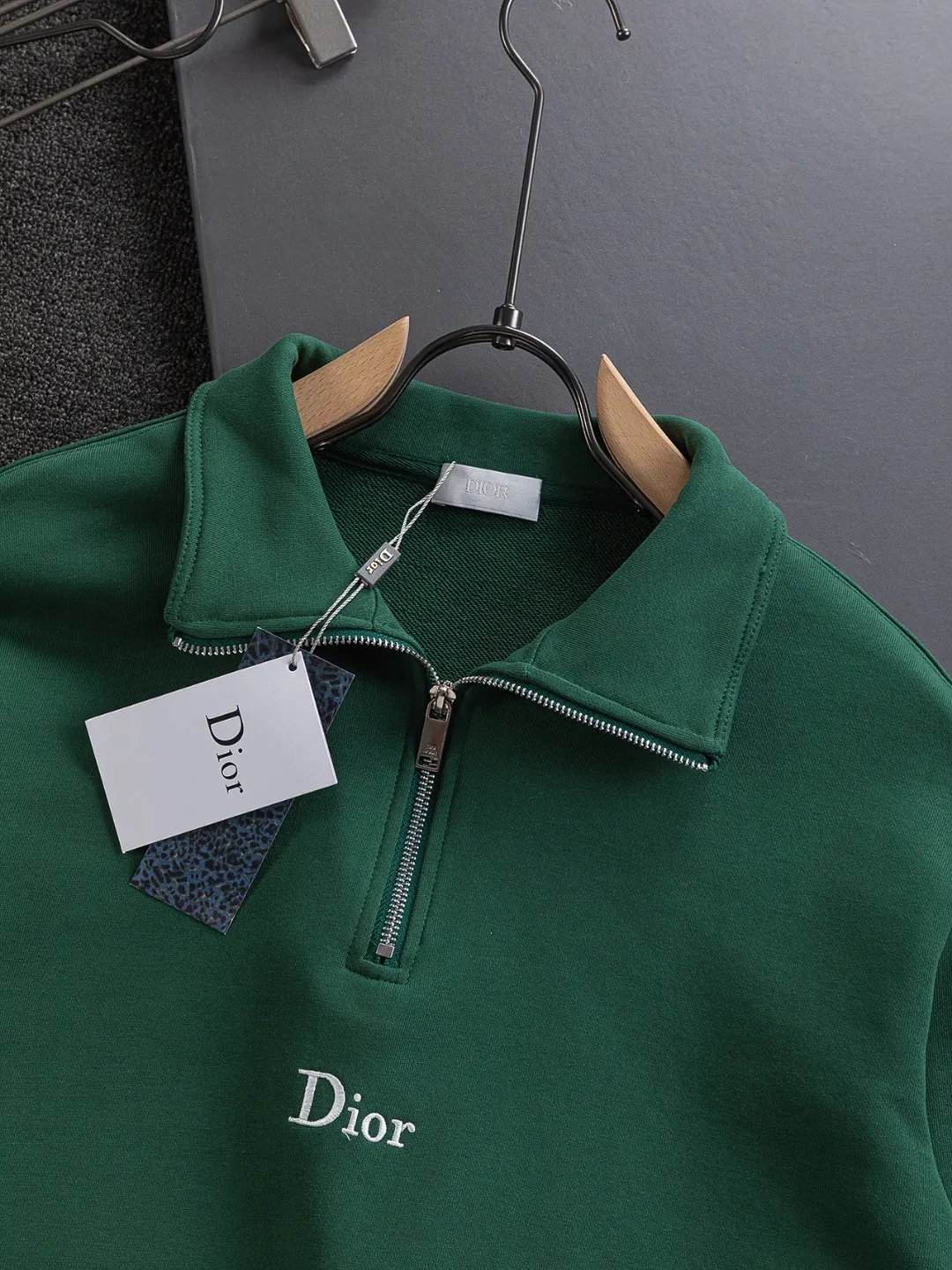 Logo-Embroidered Quarter-Zip Cotton Sweatshirt D20024130 — view 5