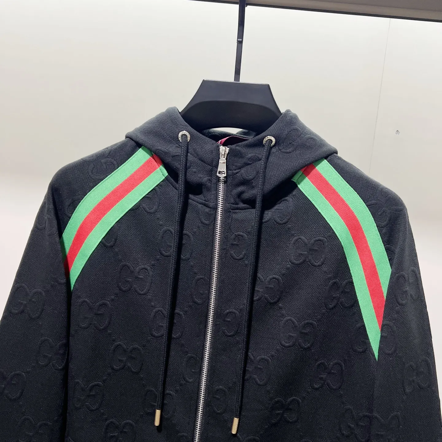 Web-Stripe GG Monogram Zip-Up Hoodie D20021370 — view 4