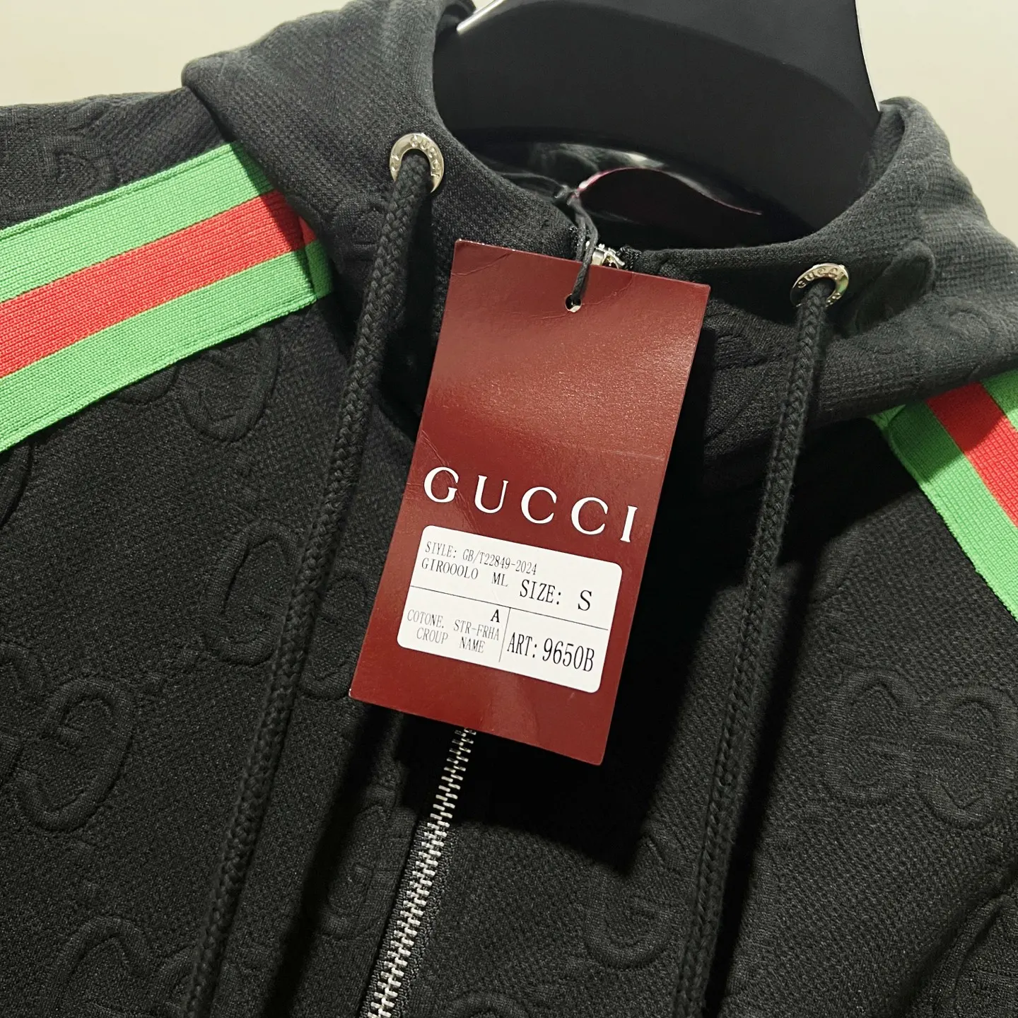 Web-Stripe GG Monogram Zip-Up Hoodie D20021370 — view 5