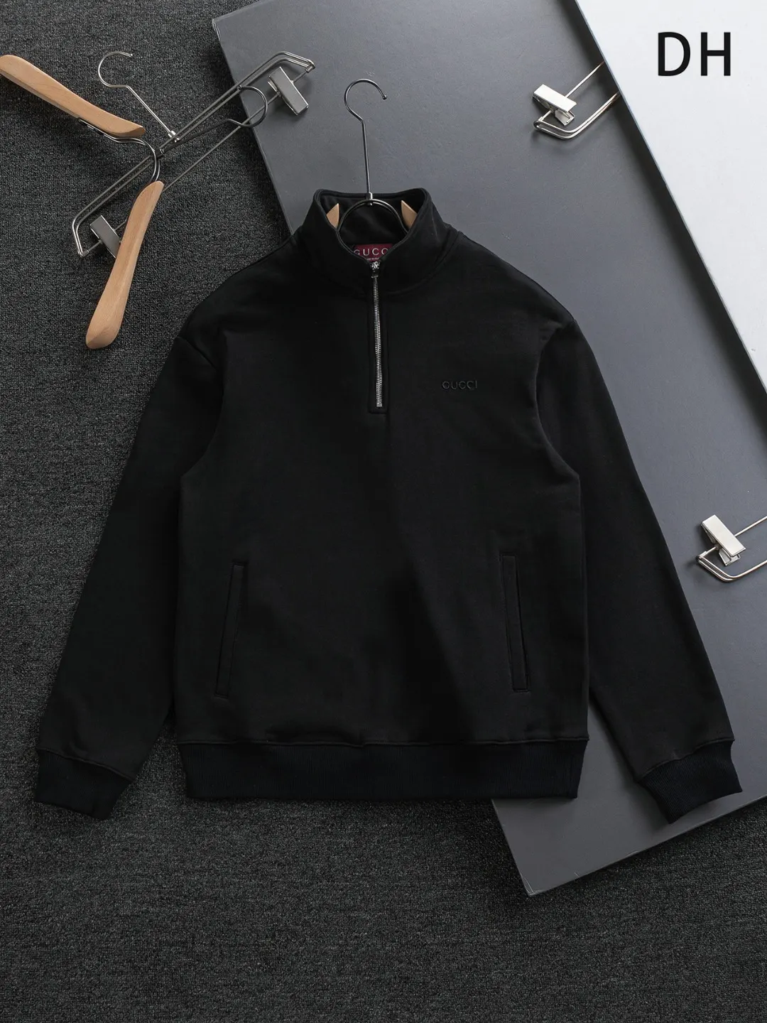 Logo-Embroidered Half-Zip Cotton Sweatshirt D20024127