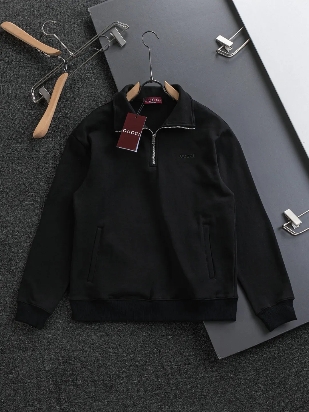 Logo-Embroidered Half-Zip Cotton Sweatshirt D20024127 — view 2