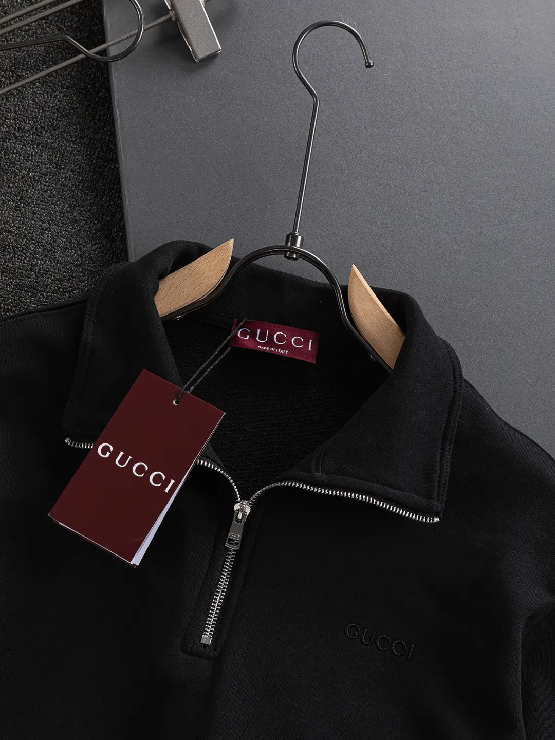 Logo-Embroidered Half-Zip Cotton Sweatshirt D20024127 — view 6