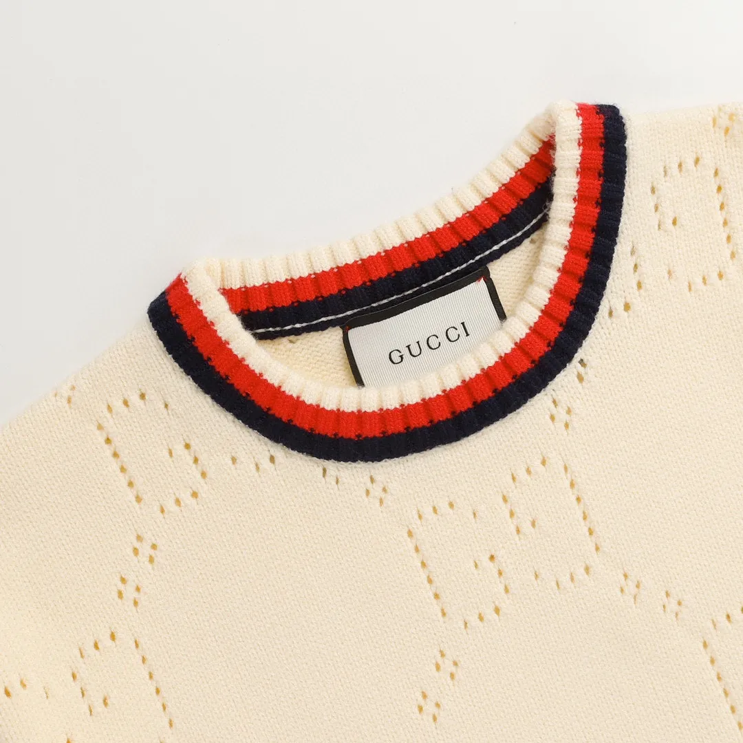 GG Perforated Knit Crew-Neck Sweater D20023366 — view 4