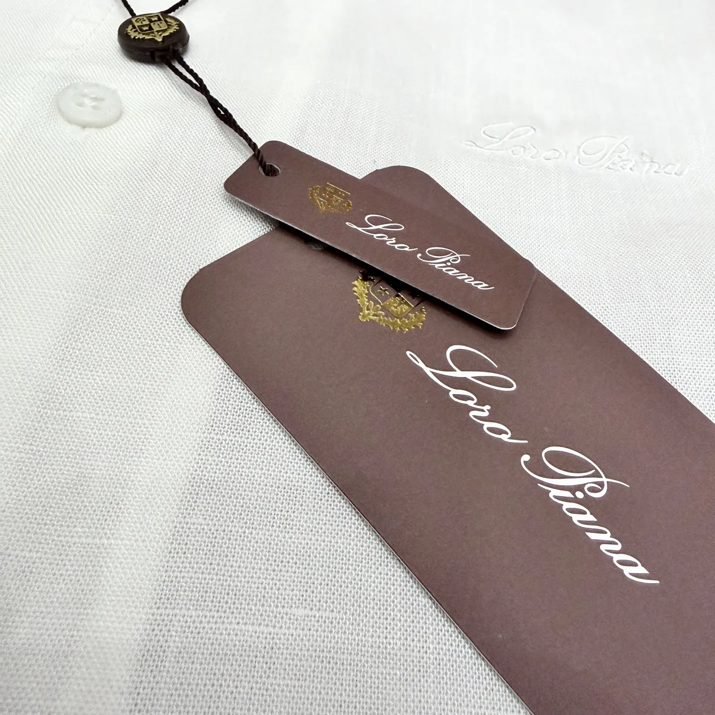 Embroidered Logo Long-Sleeve Linen Shirt D20022653 — view 8