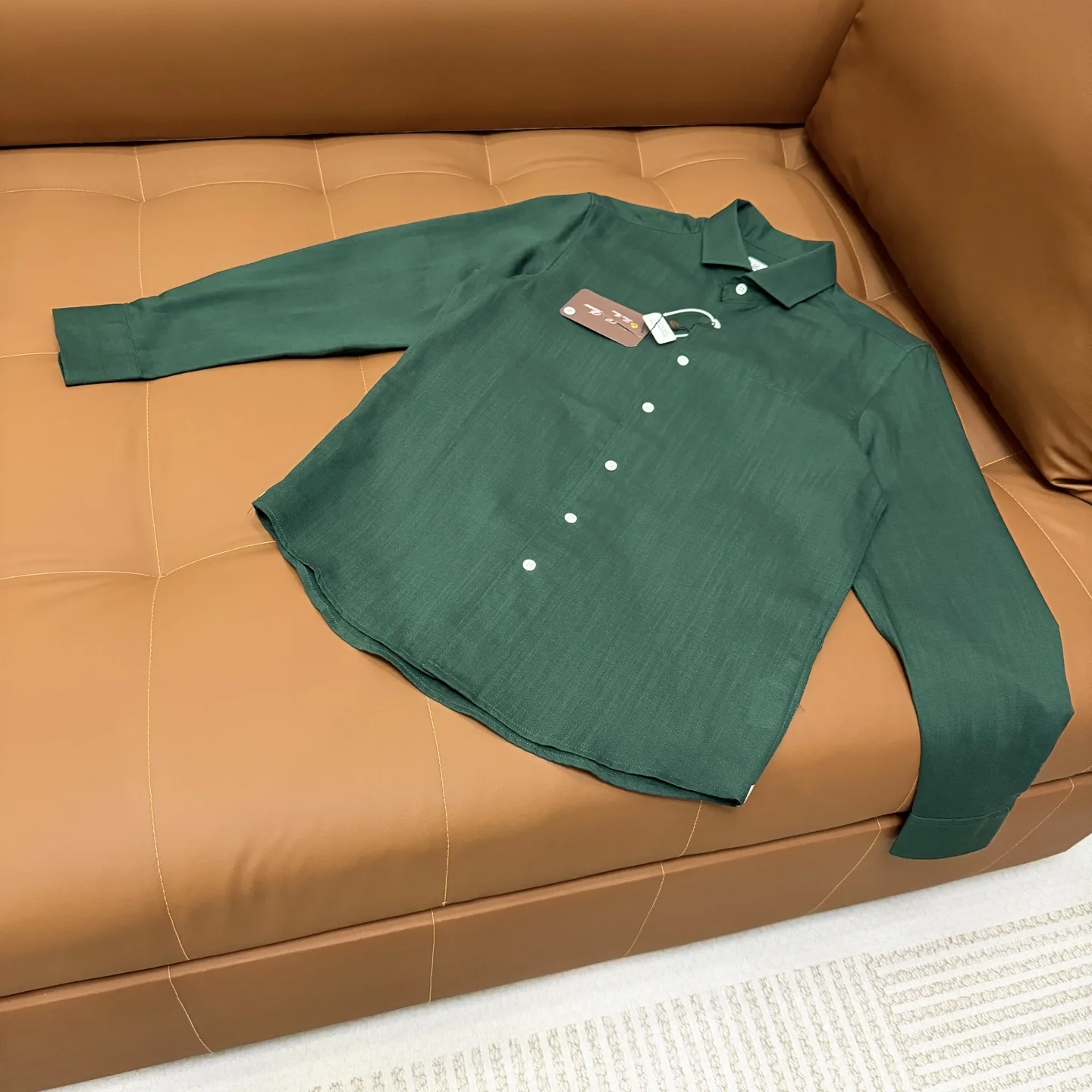 Embroidered Logo Long-Sleeve Linen Shirt D20022652