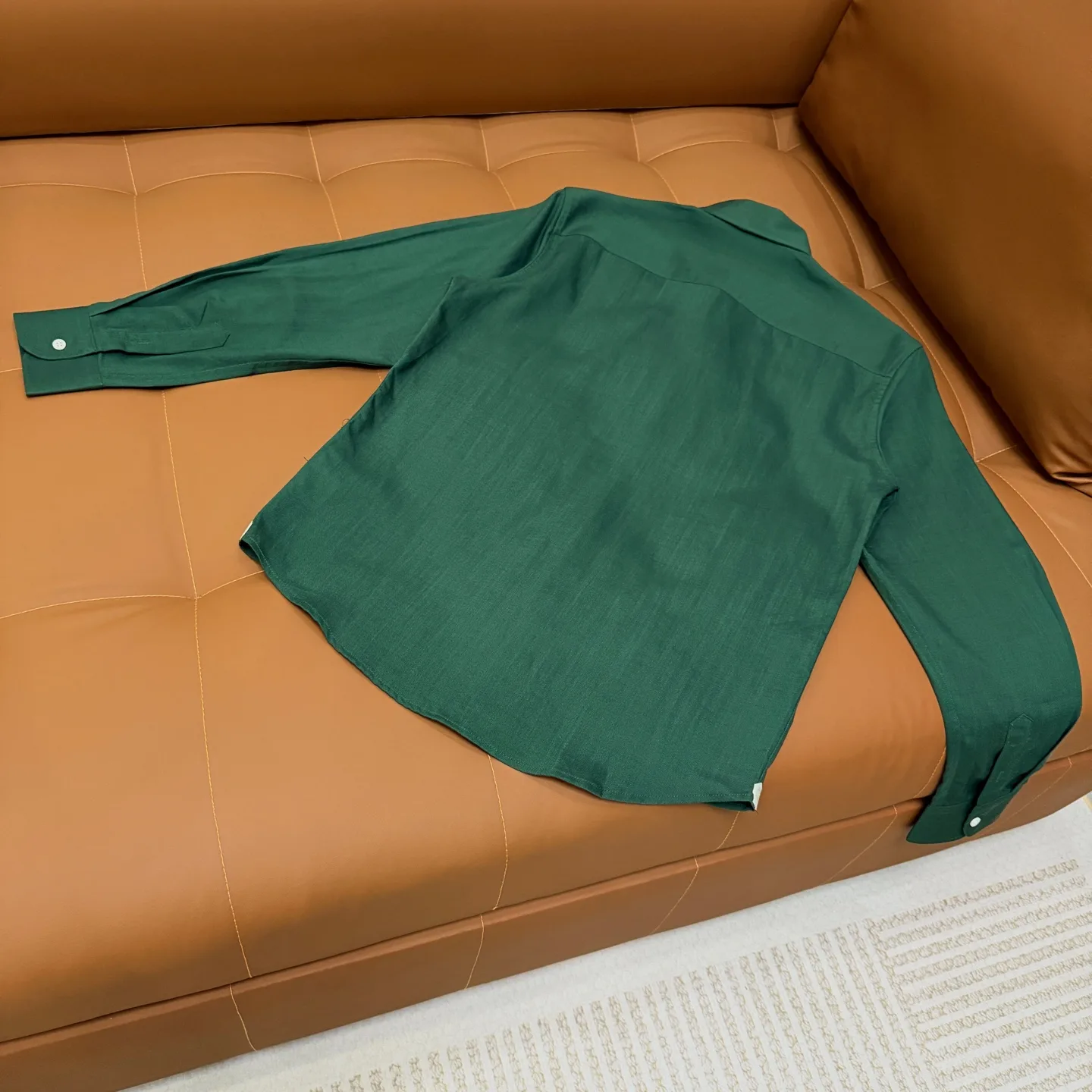 Embroidered Logo Long-Sleeve Linen Shirt D20022652 — view 2