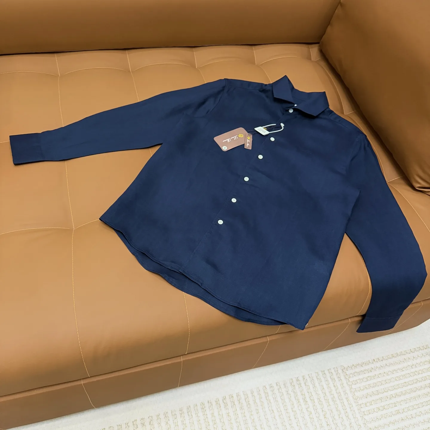 Embroidered Logo Long-Sleeve Linen Shirt D20022651