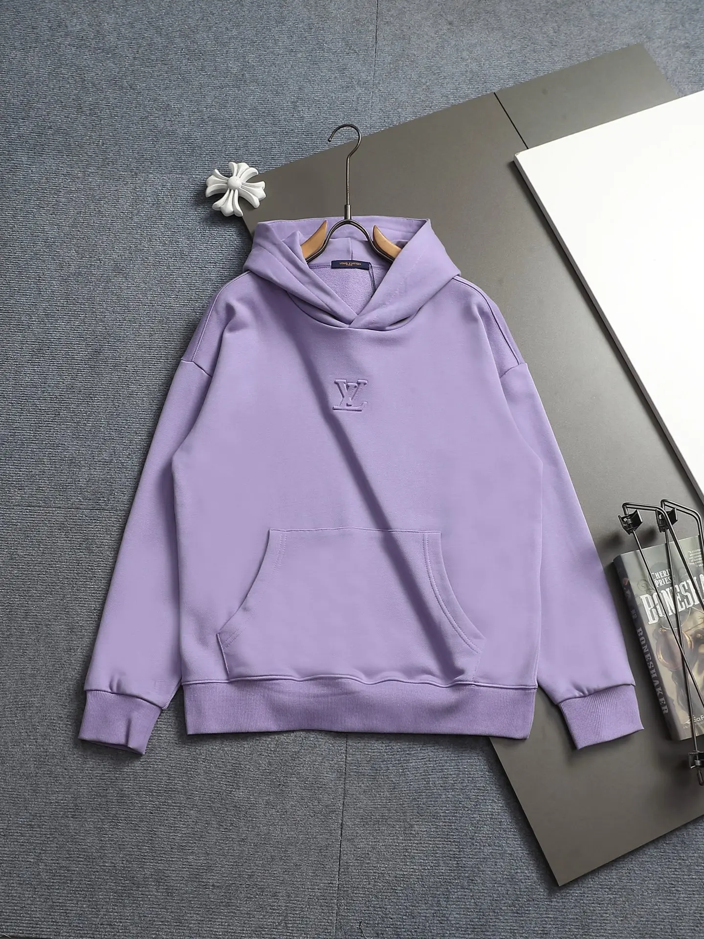 Embossed Logo Cotton-Blend Hoodie D20023310