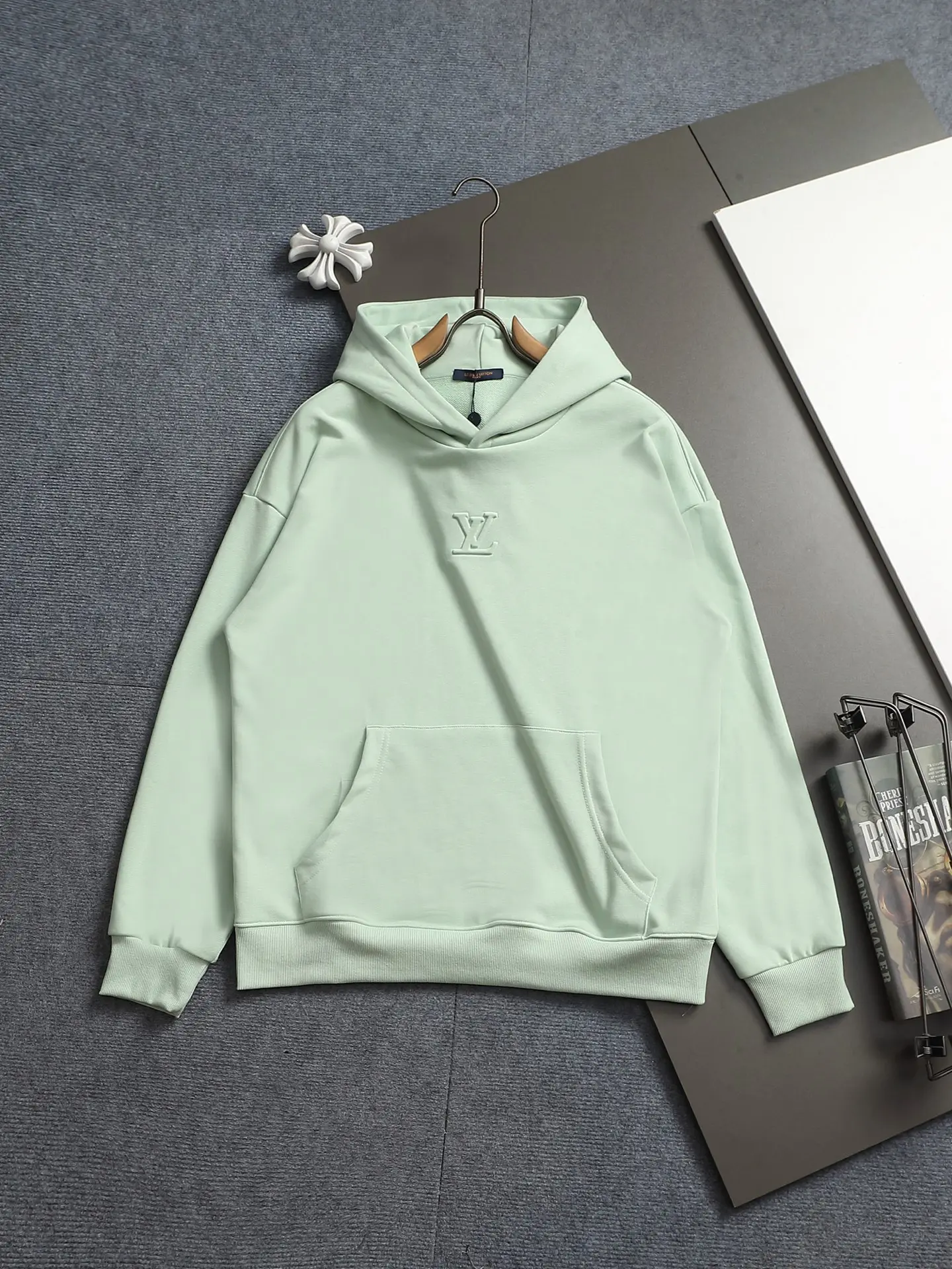 Embossed Logo Cotton-Blend Hoodie D20023309