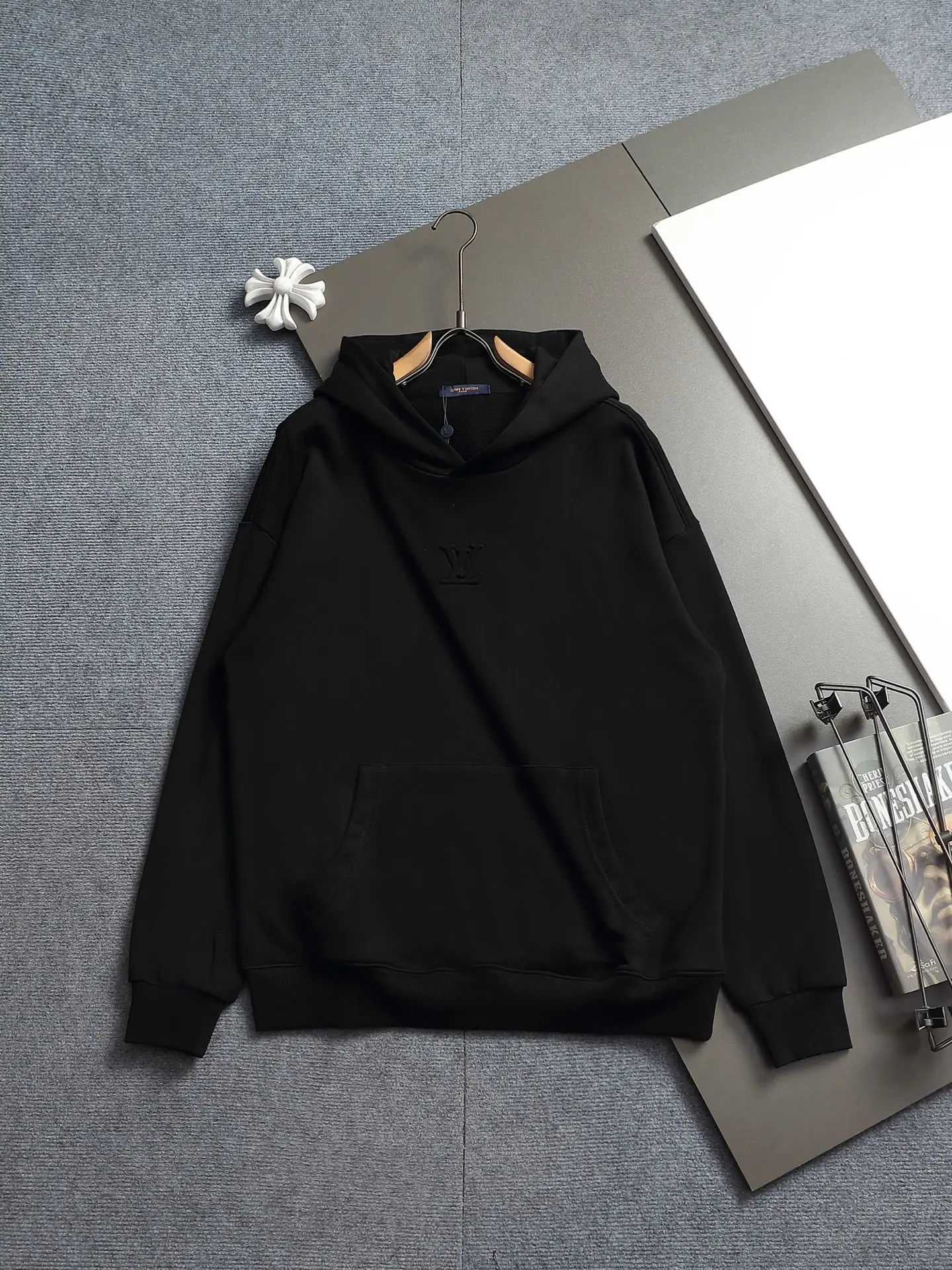 Embossed Logo Cotton-Blend Hoodie D20023312