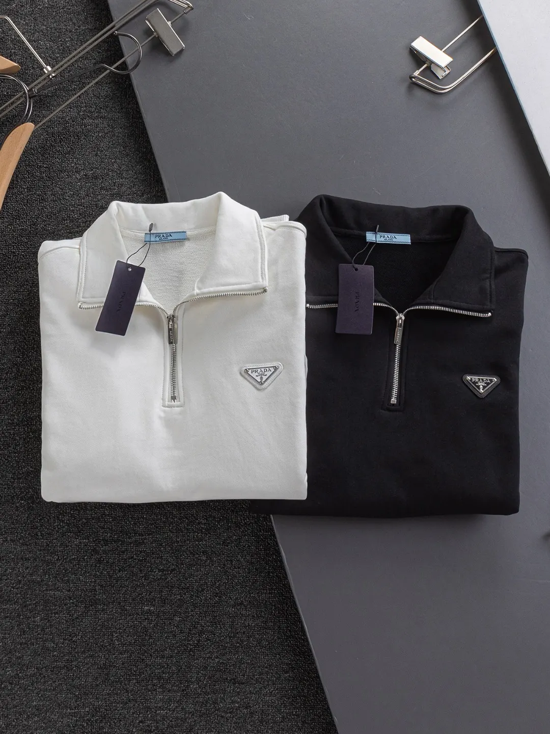 Triangle Logo Half-Zip Sweatshirt D20024125 — view 2