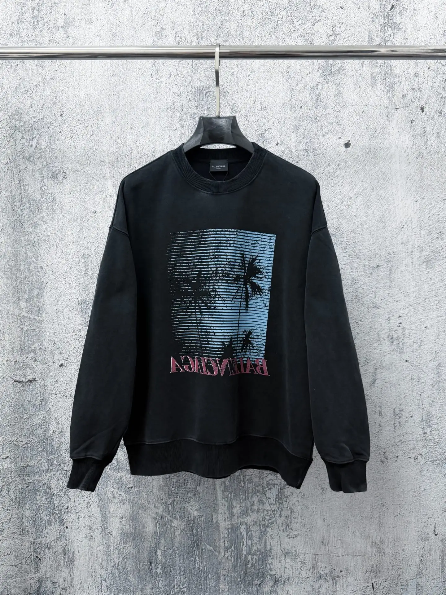 Palm Tree Graphic Oversized Sweatshirt D20524666
