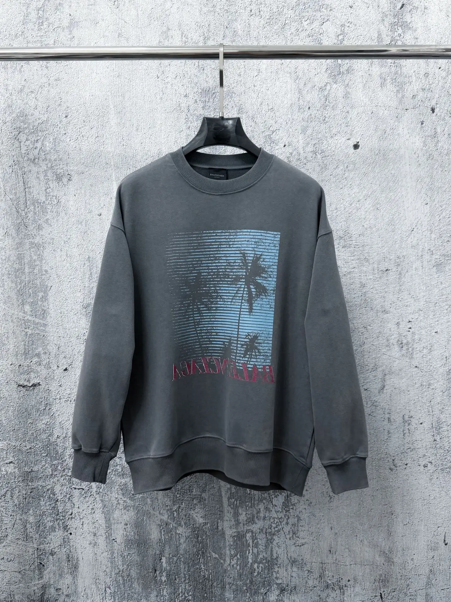 Palm Tree Graphic Oversized Sweatshirt D20524667