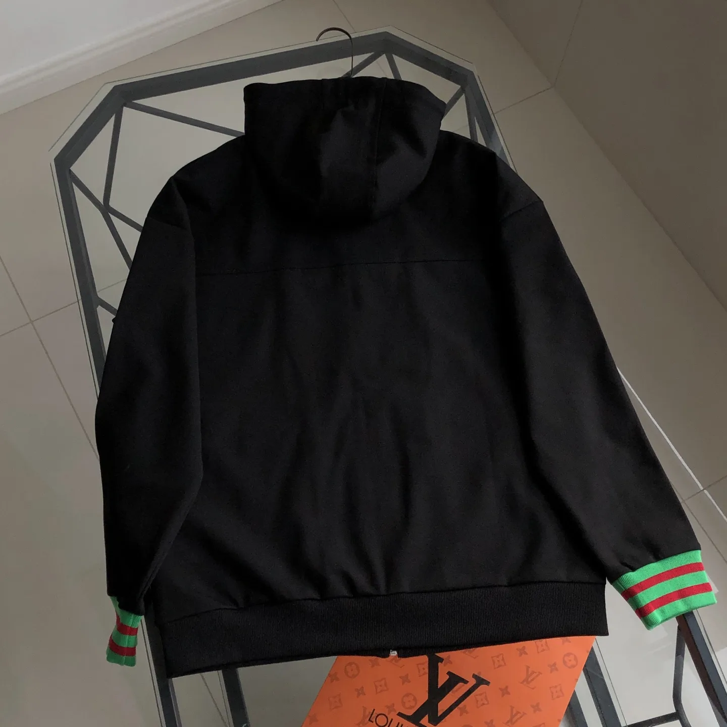 Web-Stripe Trim Hooded Zip-Up Sweatshirt D20521379 — view 2