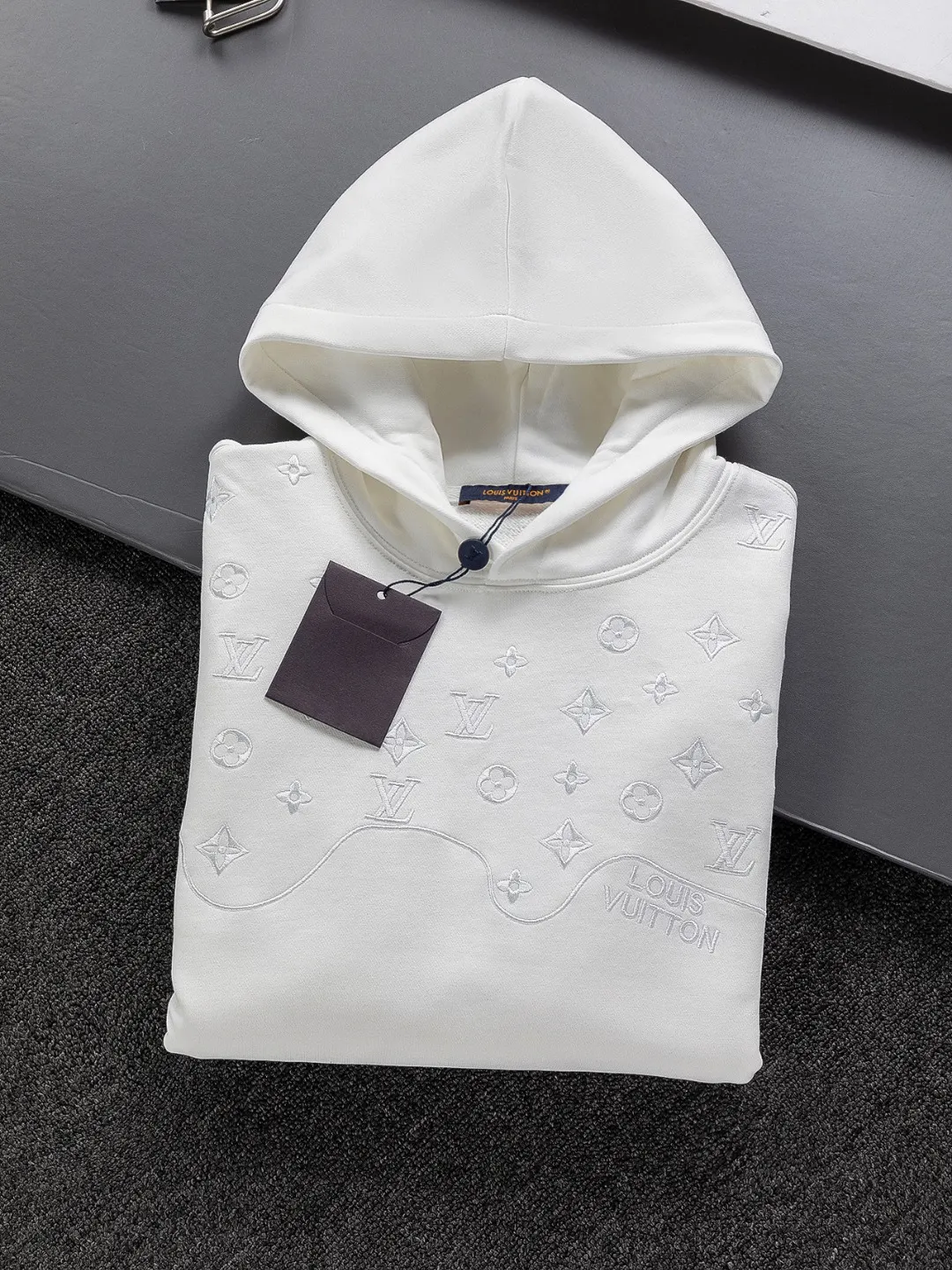 Monogram Embroidered Cotton Hoodie D20524123 — view 3