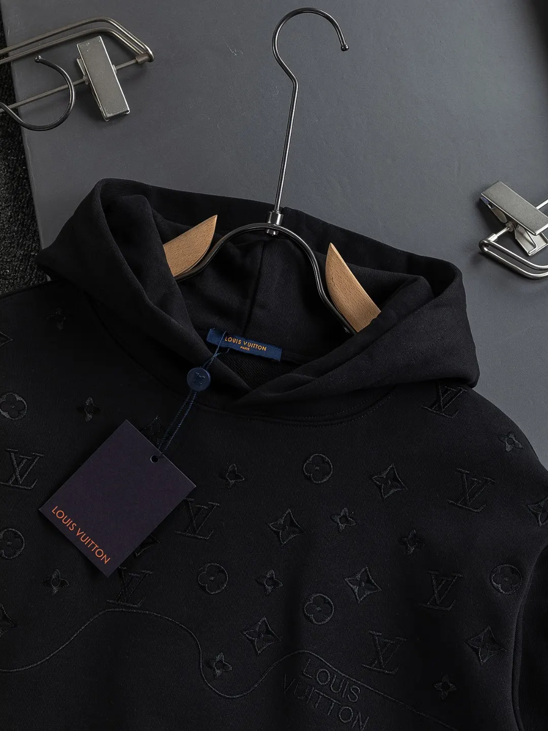 Monogram Embroidered Cotton Hoodie D20524122 — view 5