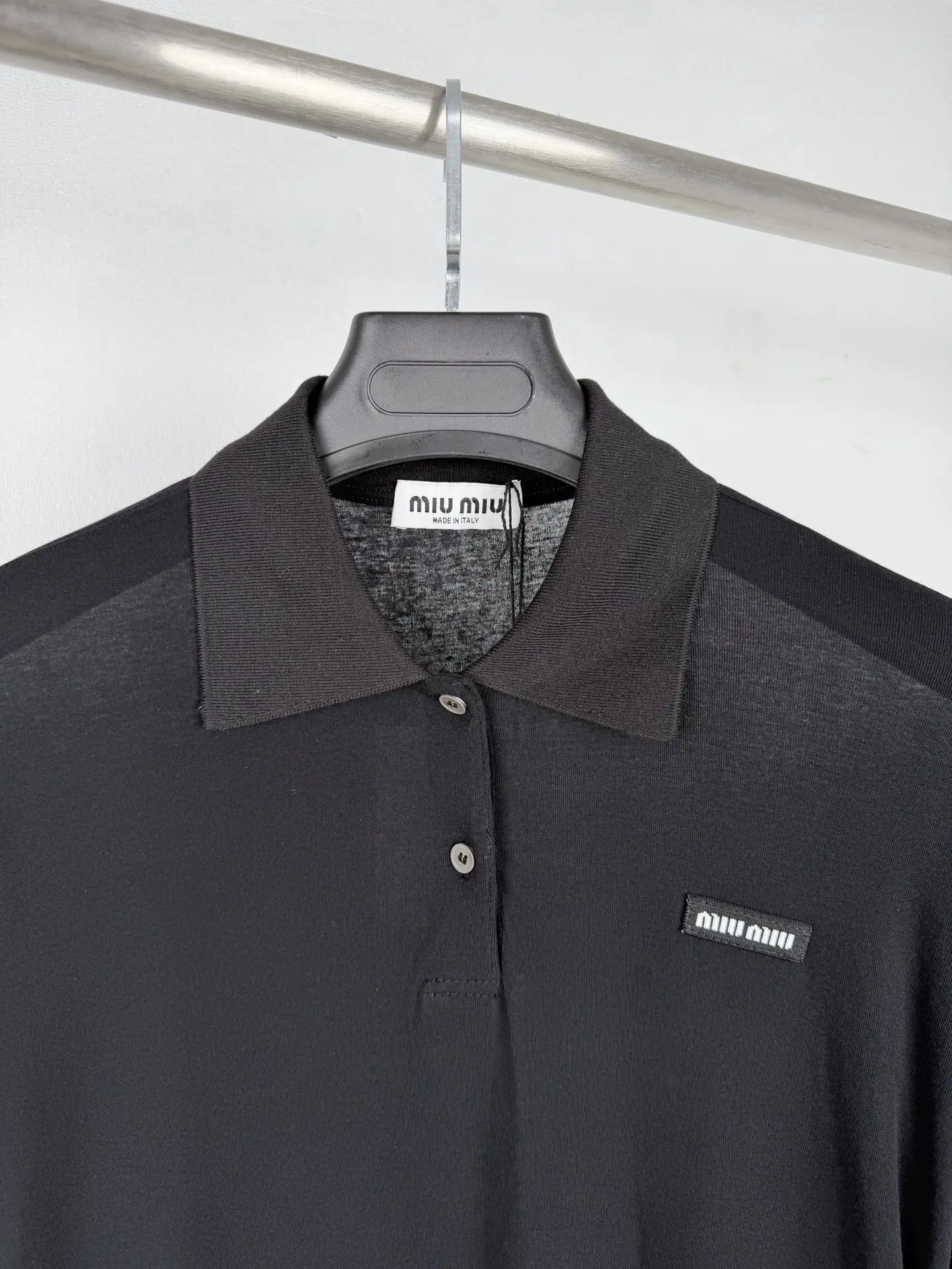 Logo-Patch Long-Sleeve Polo Shirt D20521301 — view 5