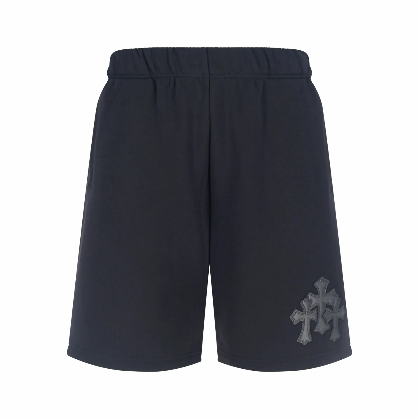 Leather Cross Patch Cotton Shorts D21021154