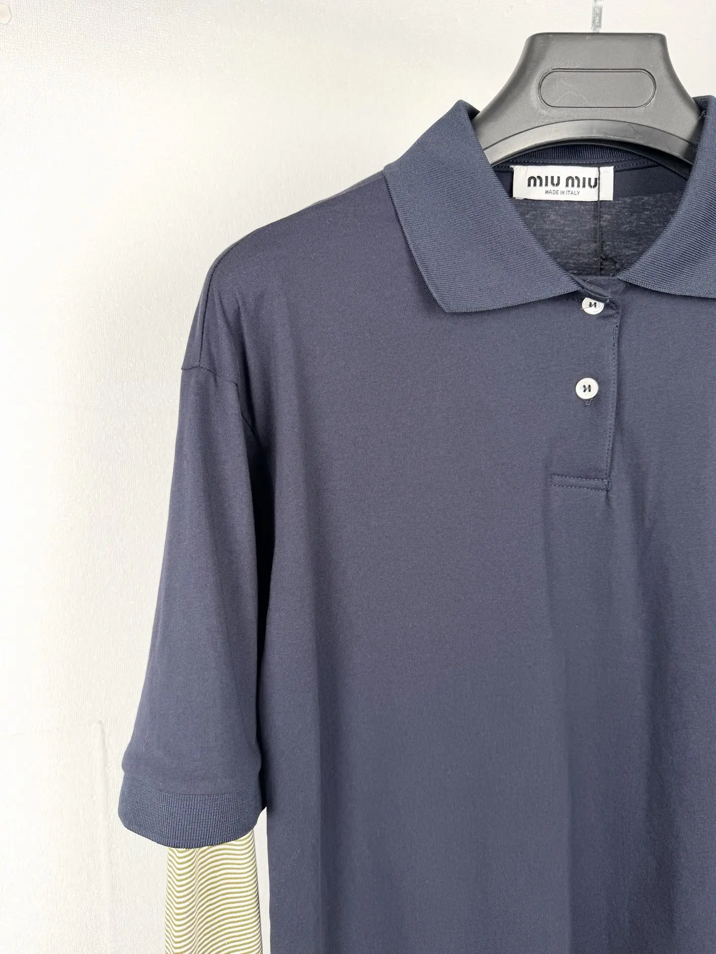 Layered Striped Long-Sleeve Polo Shirt D21021299 — view 7