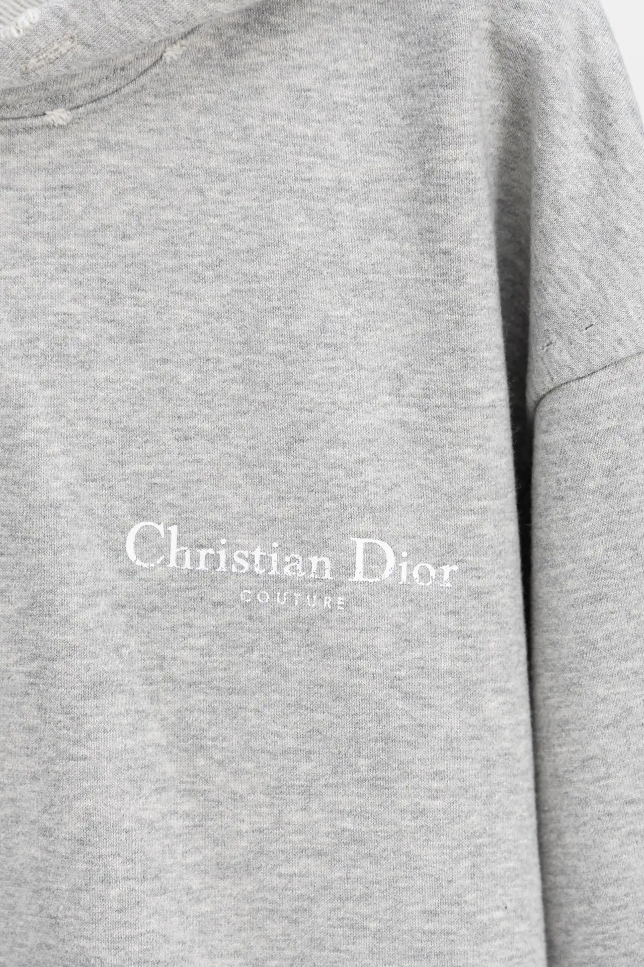 Logo-Embroidered Distressed Cotton-Jersey Hoodie D21021170 — view 5