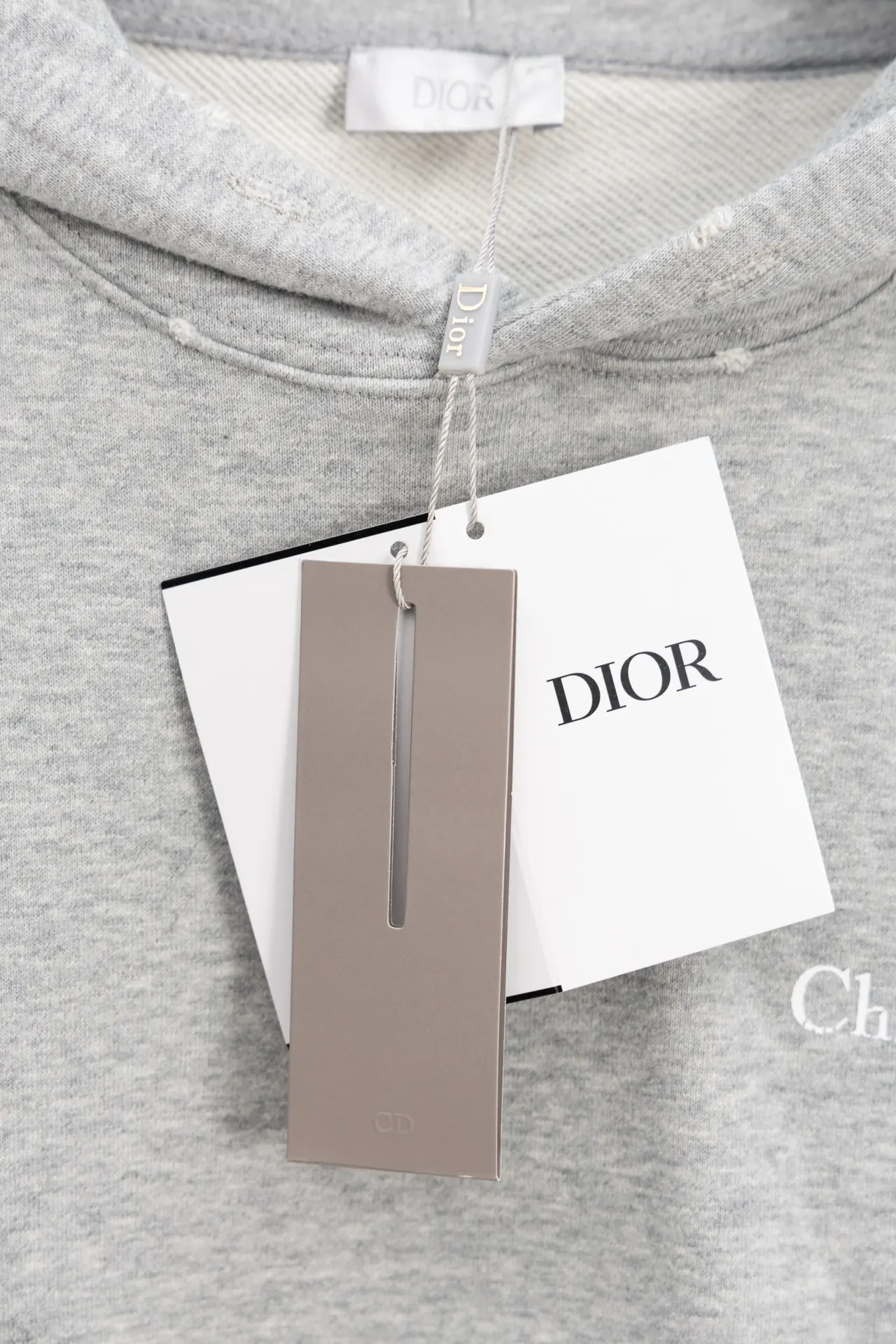 Logo-Embroidered Distressed Cotton-Jersey Hoodie D21021170 — view 8