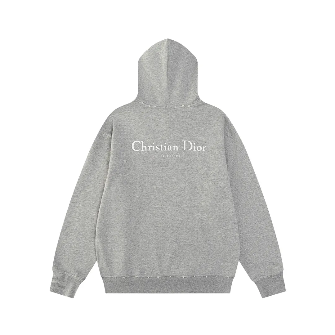 Logo-Embroidered Distressed Cotton-Jersey Hoodie D21021171 — view 3