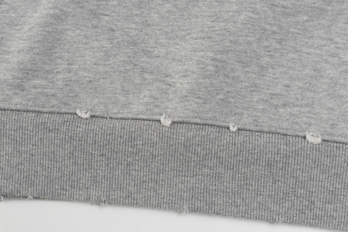 Logo-Embroidered Distressed Cotton-Jersey Hoodie D21021171 — view 6