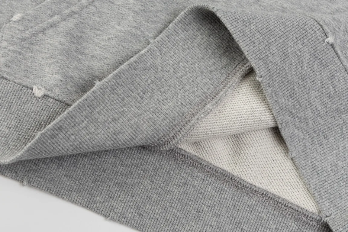 Logo-Embroidered Distressed Cotton-Jersey Hoodie D21021171 — view 8