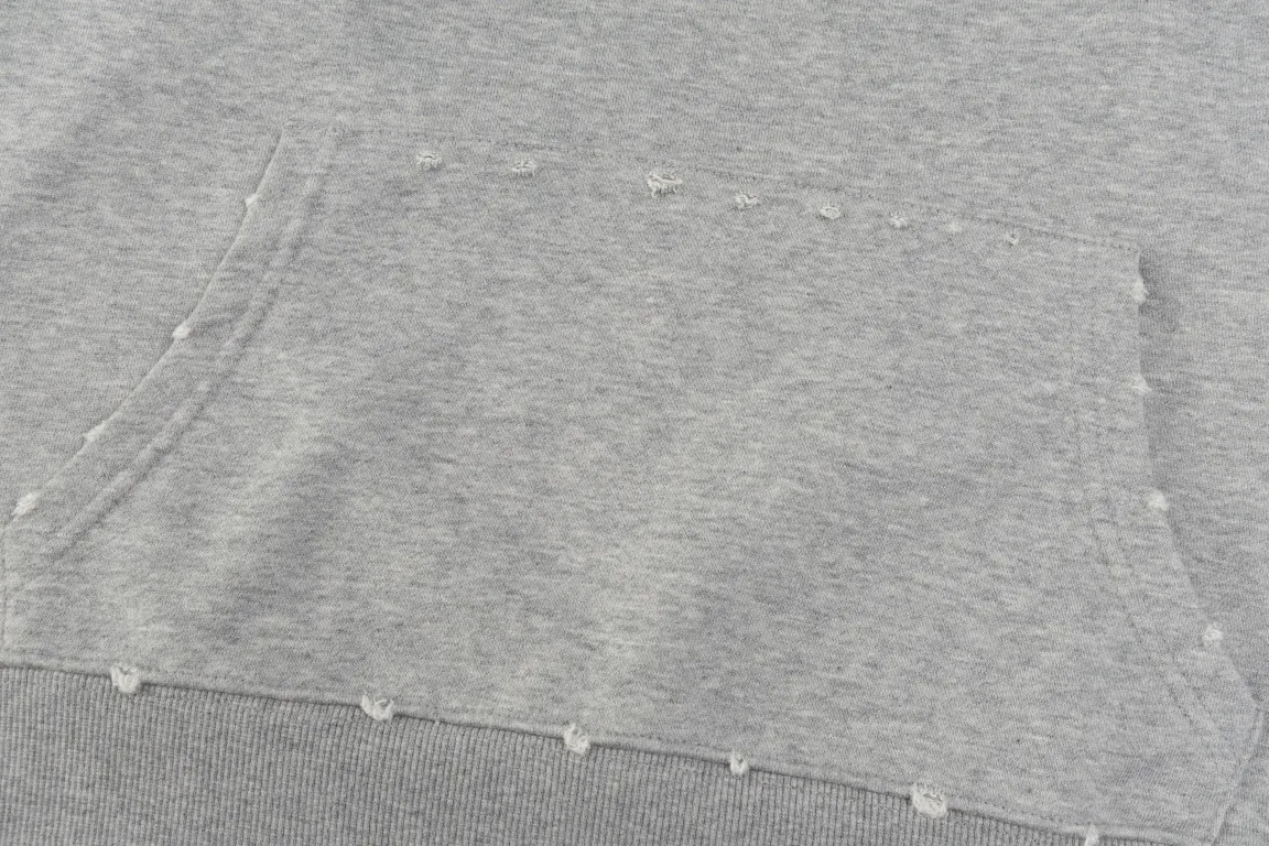 Logo-Embroidered Distressed Cotton-Jersey Hoodie D21021171 — view 10