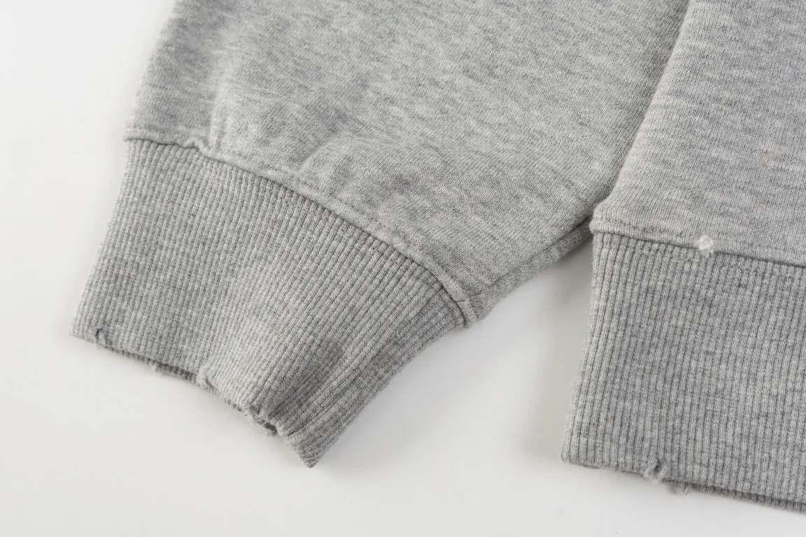 Logo-Embroidered Distressed Cotton-Jersey Hoodie D21021171 — view 12