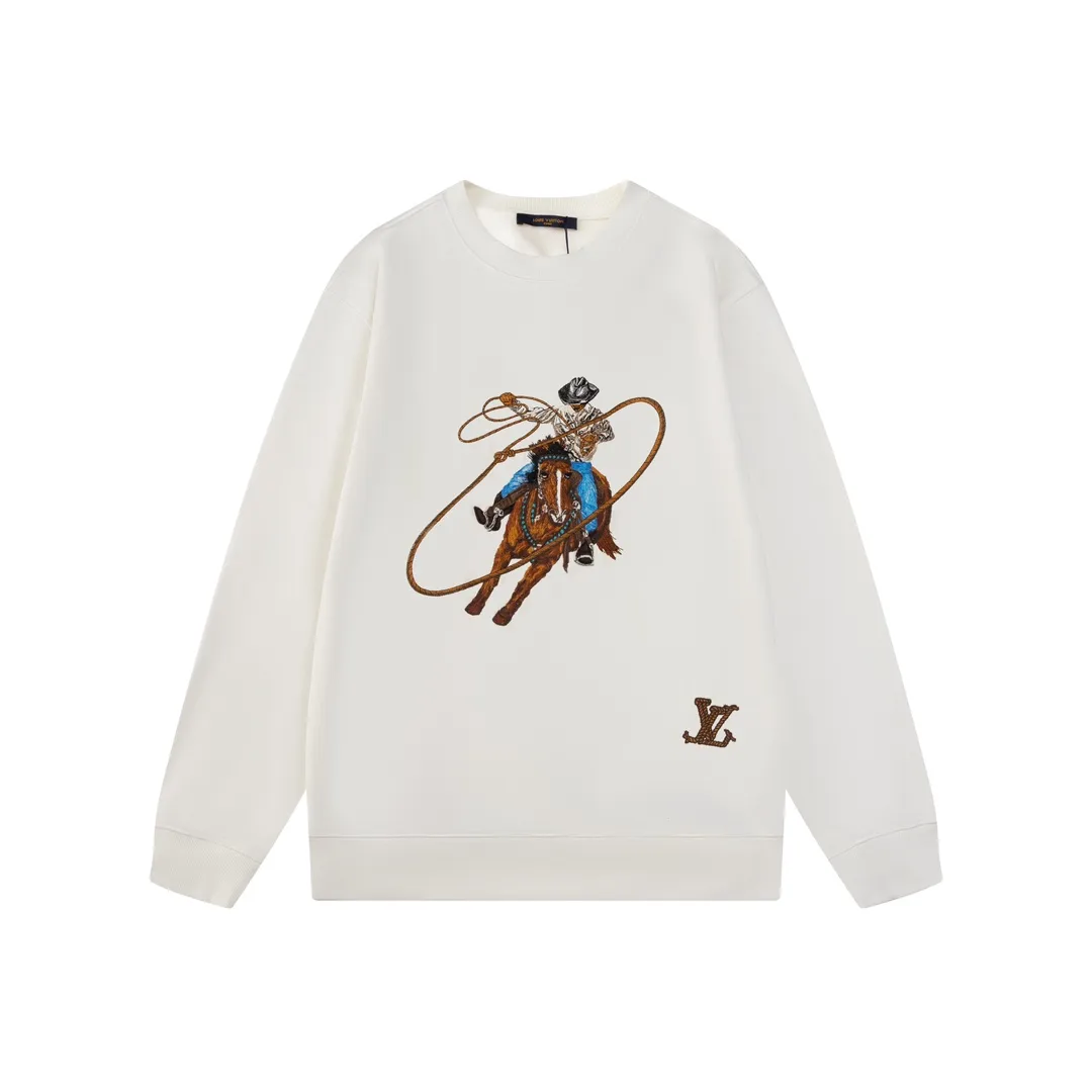 Embroidered Cowboy Motif Crew-Neck Sweatshirt D21021193 — view 2