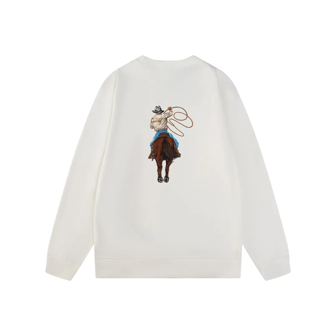 Embroidered Cowboy Motif Crew-Neck Sweatshirt D21021193 — view 3