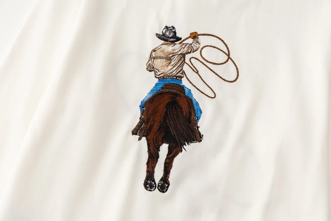 Embroidered Cowboy Motif Crew-Neck Sweatshirt D21021193 — view 7