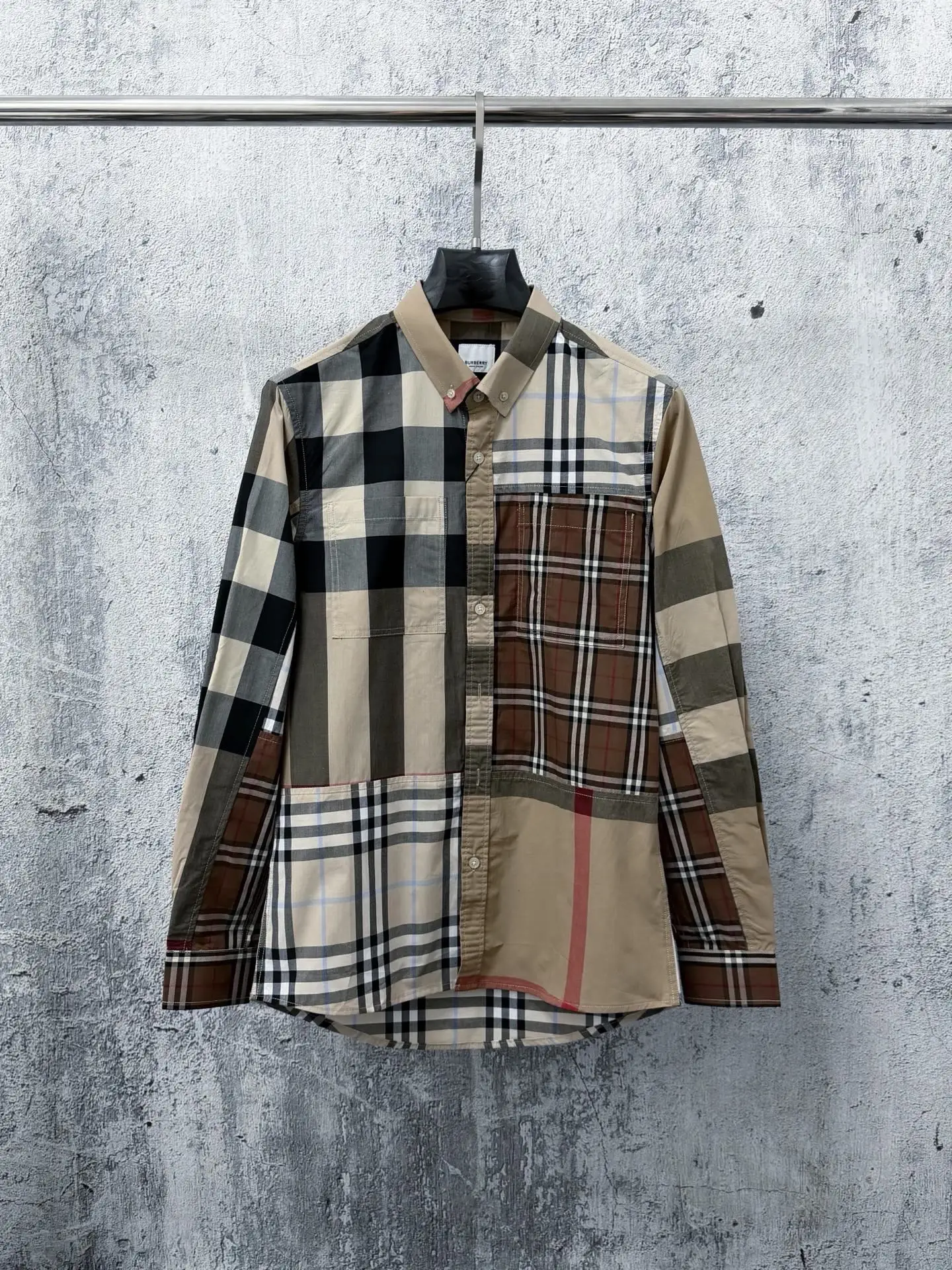 Patchwork Check Cotton Poplin Shirt D21524862