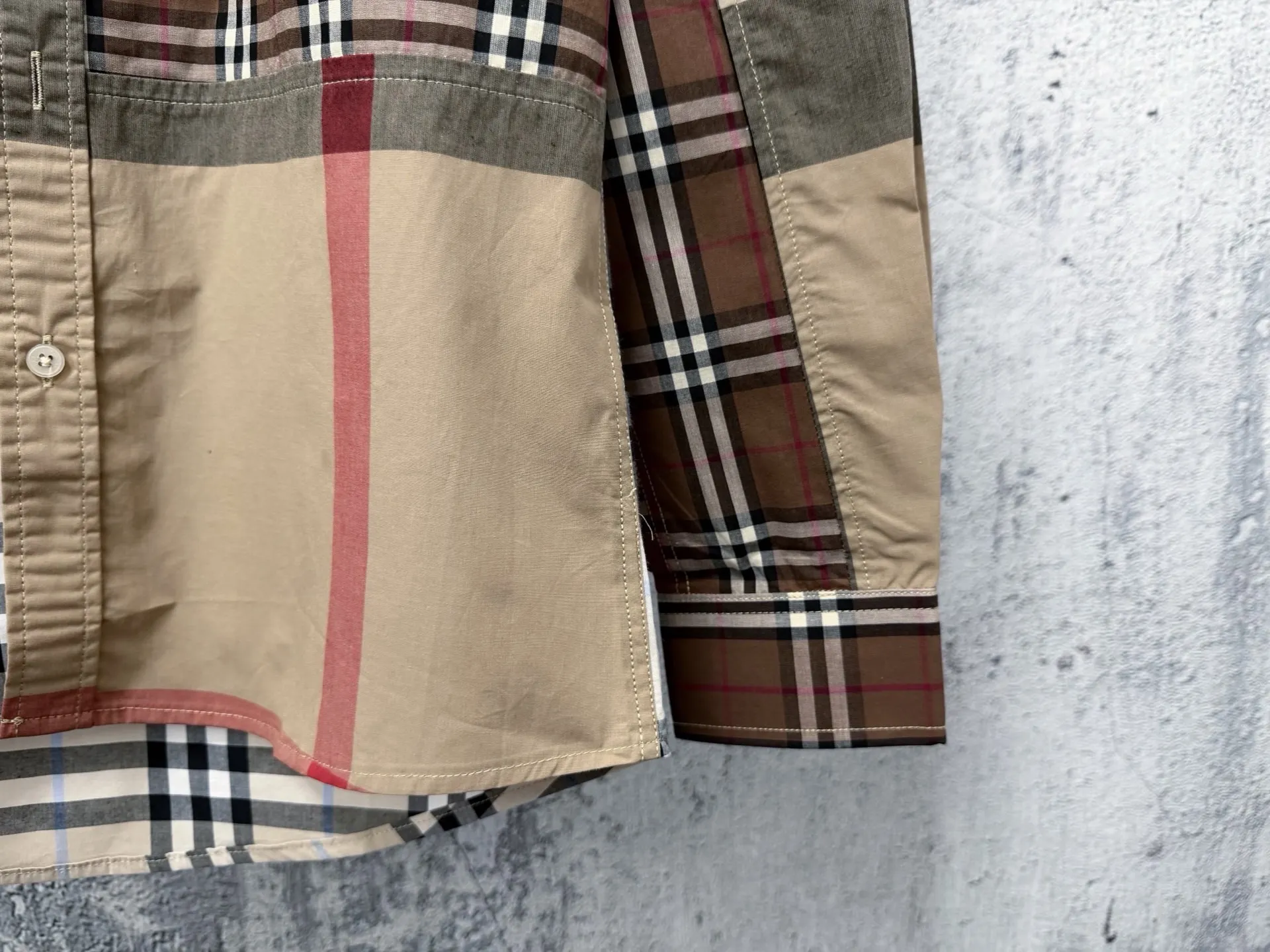 Patchwork Check Cotton Poplin Shirt D21524862 — view 8
