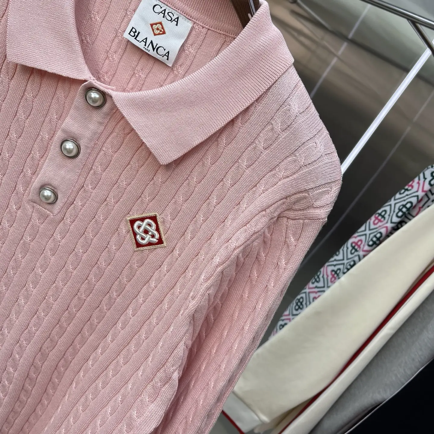 Cable-Knit Long-Sleeve Polo Sweater D21524662 — view 5