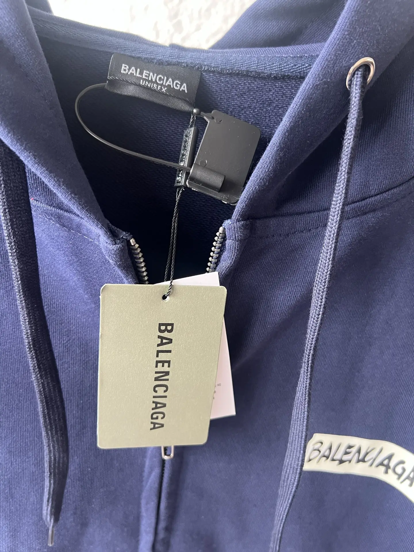 Tape Type Distressed Zip-Up Hoodie D21522856 — view 4