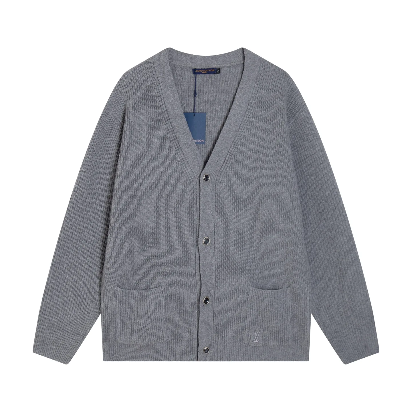 Logo-Embroidered Ribbed Wool Cardigan D22023354