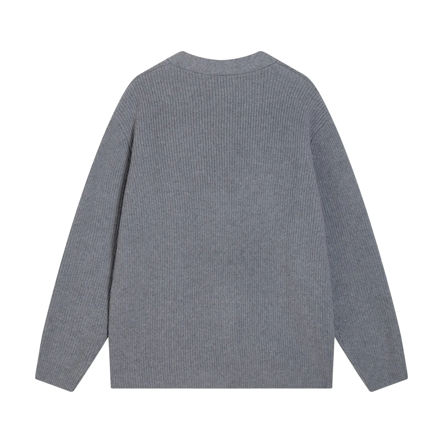 Logo-Embroidered Ribbed Wool Cardigan D22023354 — view 2
