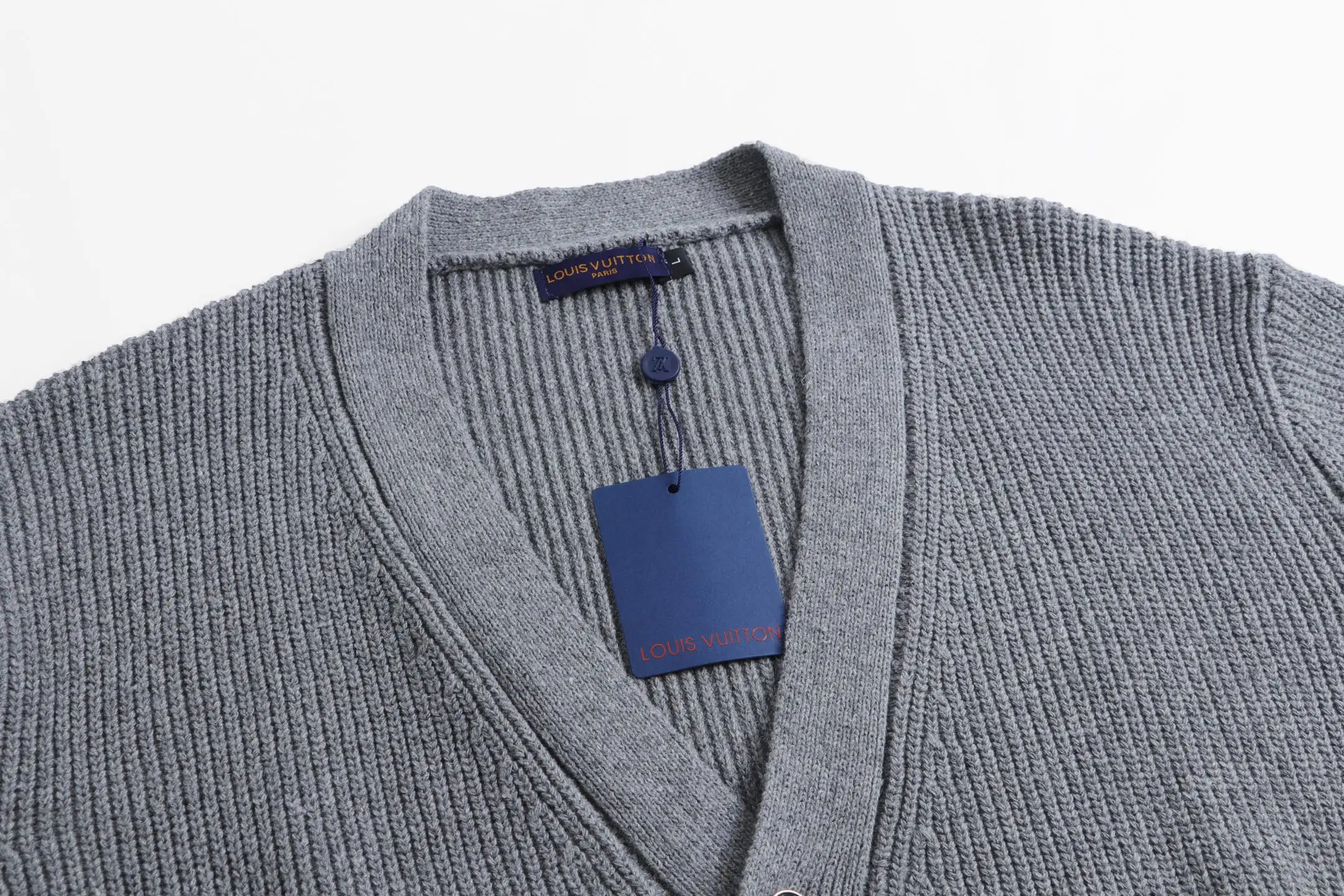 Logo-Embroidered Ribbed Wool Cardigan D22023354 — view 4