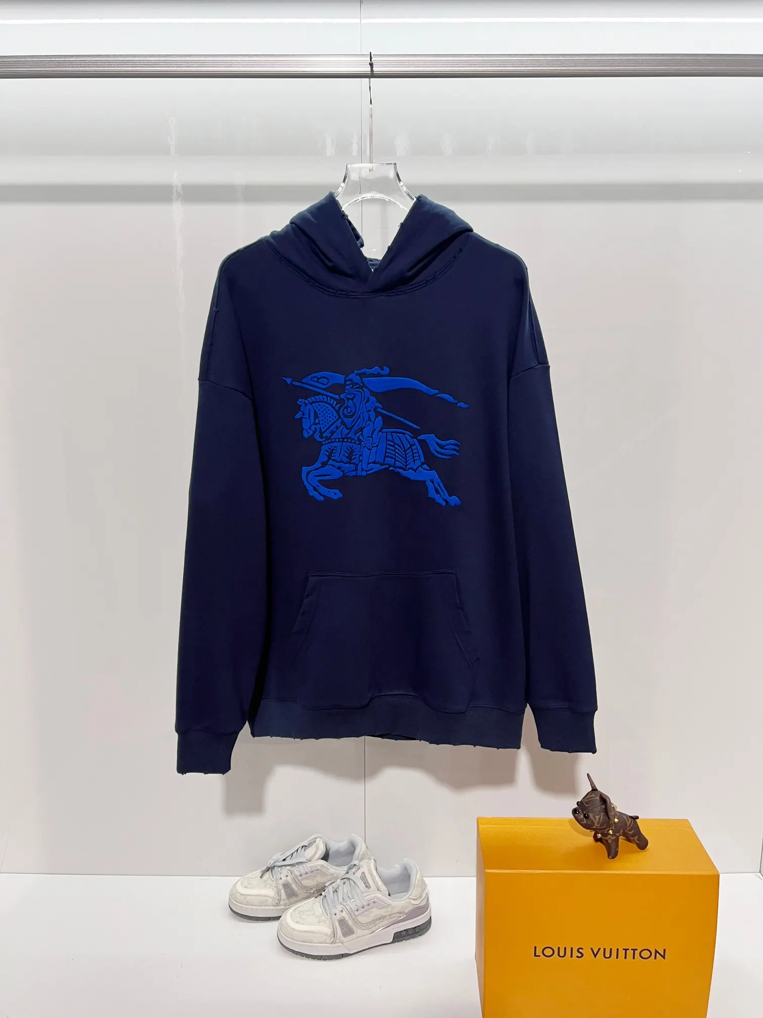 EKD Logo Distressed Cotton-Jersey Hoodie D22024133