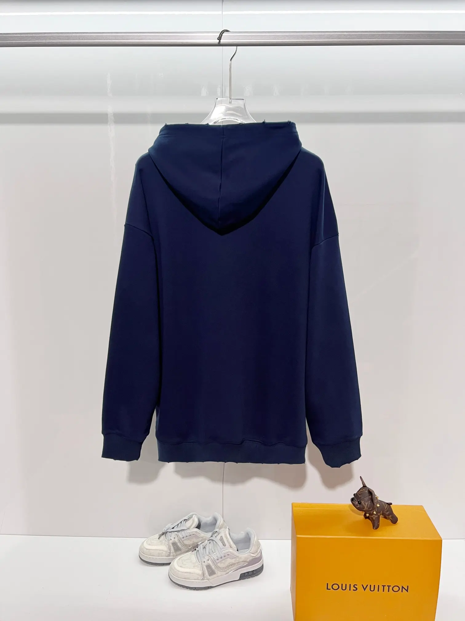EKD Logo Distressed Cotton-Jersey Hoodie D22024133 — view 2